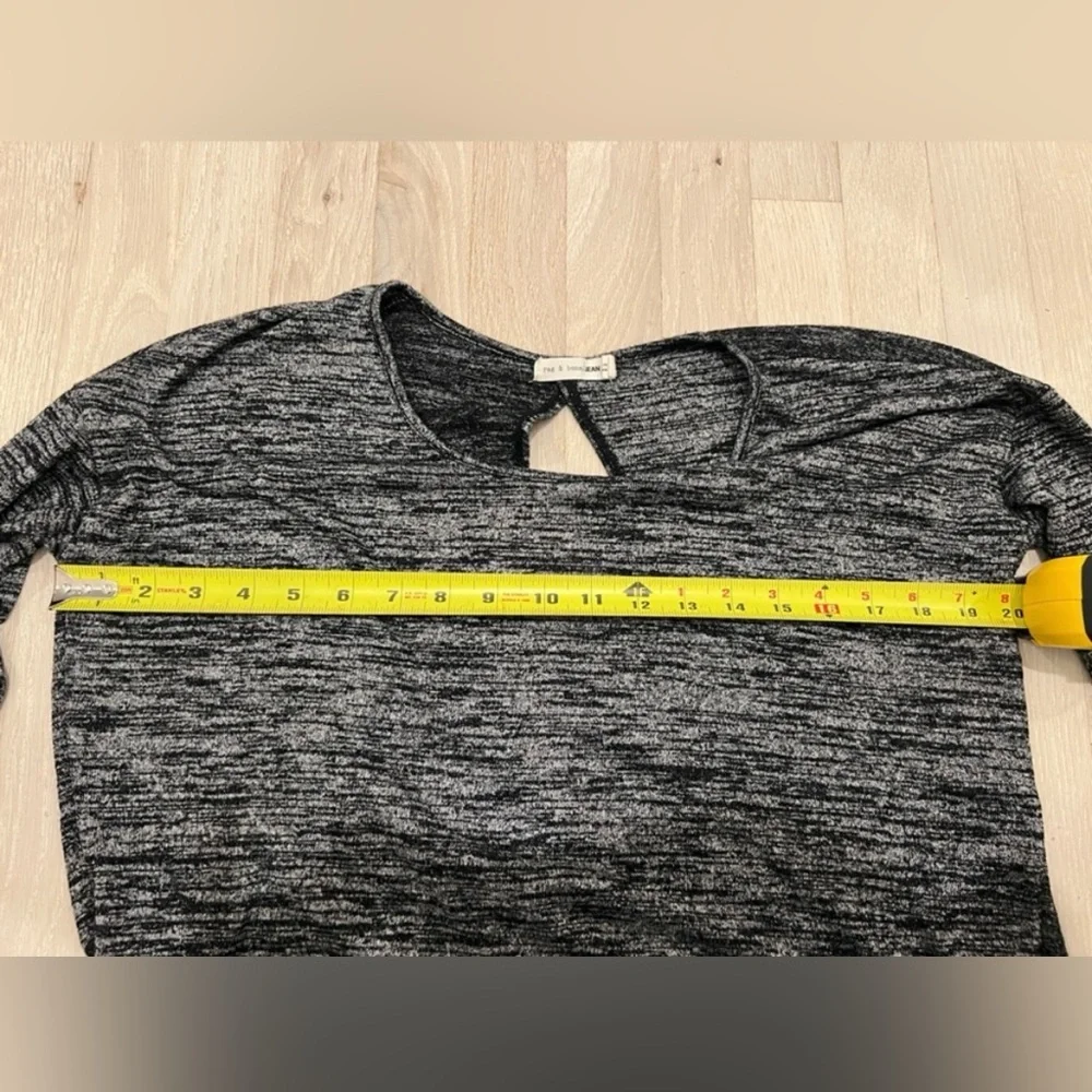rag & bone Mia Knit Long Sleeve Tee  Heather Grey Women's Size S/P